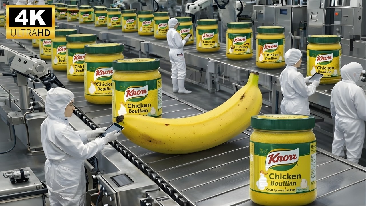 Невероятно! Как бананы превращаются в приправу Knorr на высокотехнологичном заводе (полный процесс)