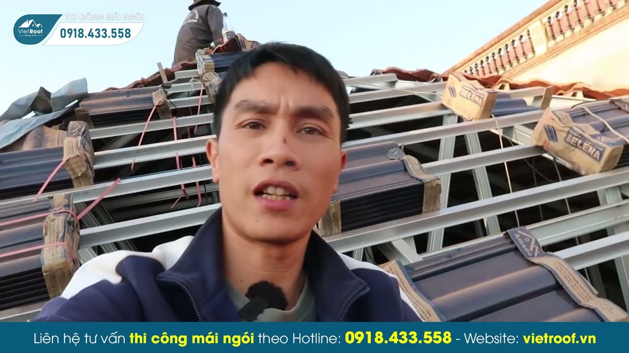 Lợp Mái Ngói Khung Kèo Thép Bắn Vít Tại Vĩnh Phúc | Ngói Tráng Men Amado