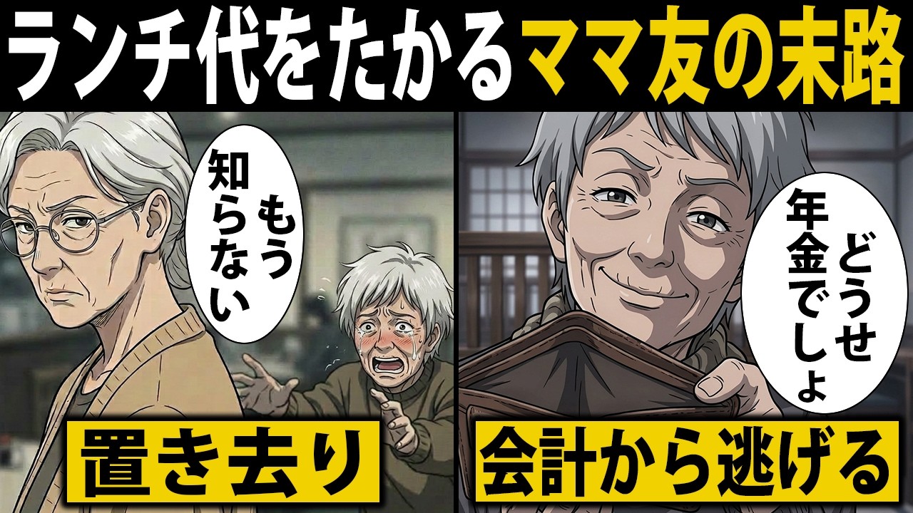 【漫画】年金生活の私に支払いを要求する資産家の友人「また財布忘れたw」→「え、嫌だけど？」→置き去りにした結果www【シニア】【スカッと】【年金】【老後】