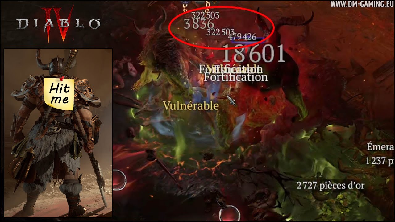 Build endgame Barbare Epine Diablo 4 Saison 2, avec vingt niveaux de moins en donjon de cauchemar