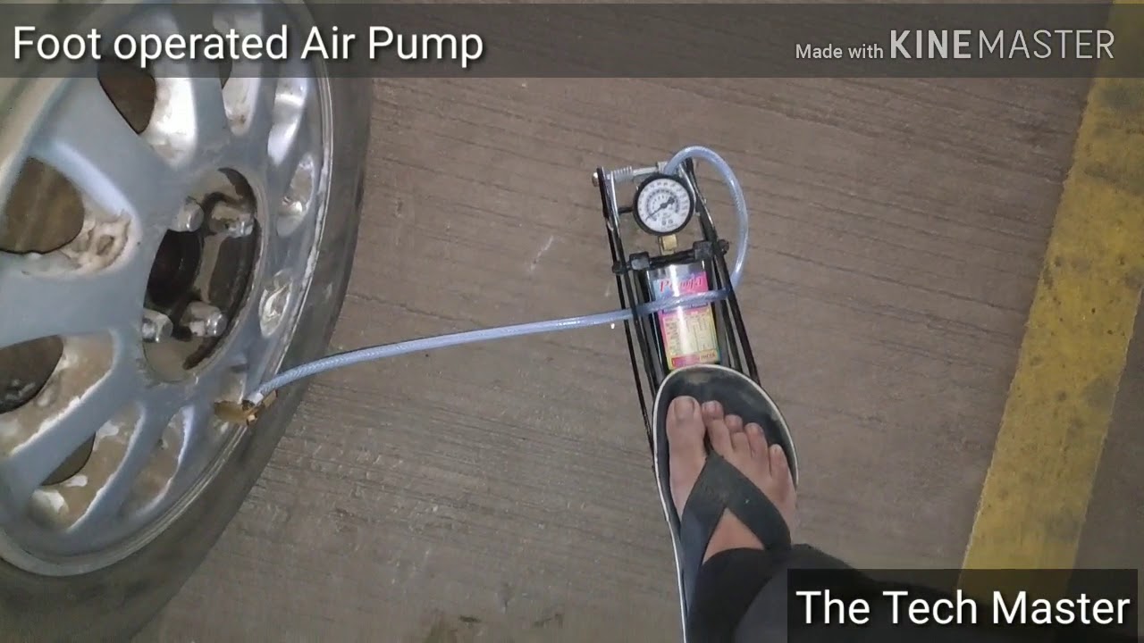 Foot operated Air Pump for car, car tire inflator, review in hindi, air pump for car and bike.