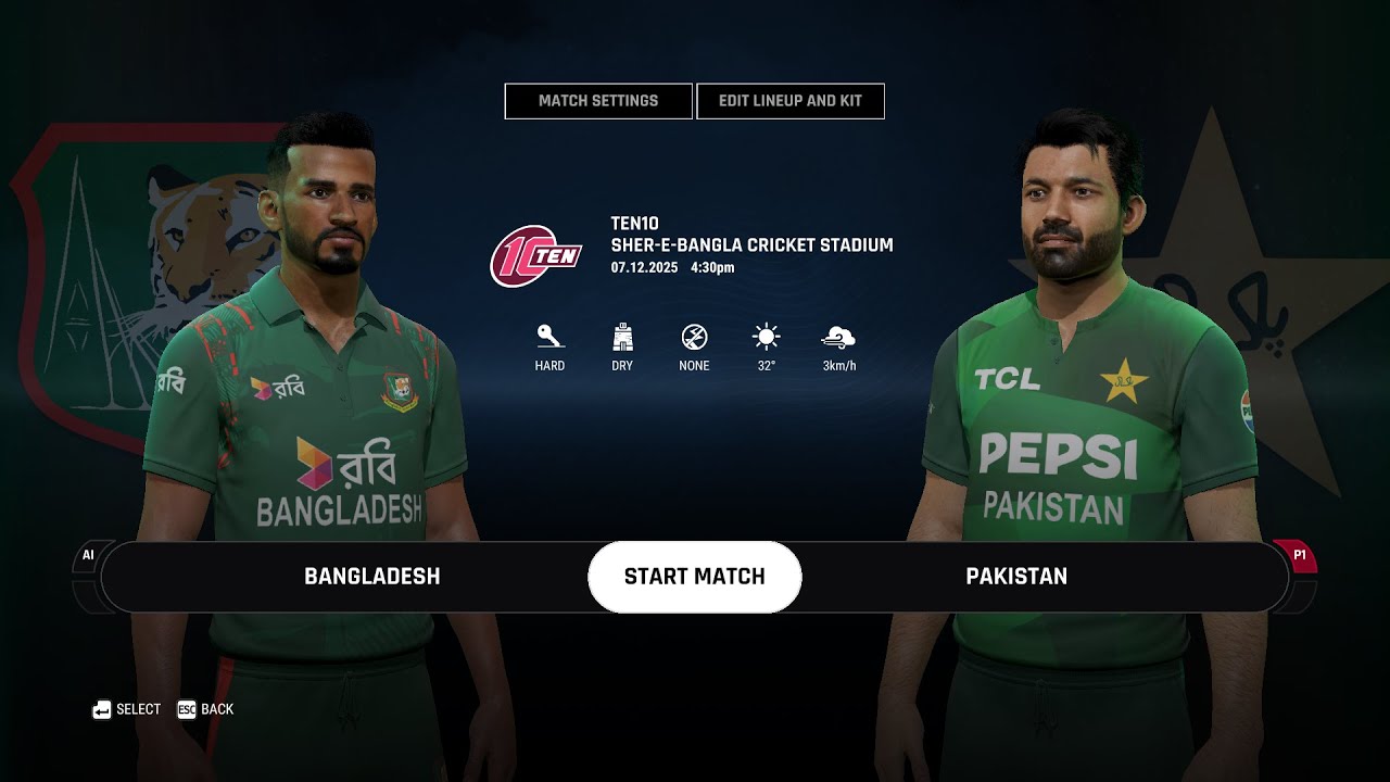 Bangladesh vs Pakistan - T20 Match 2025 | Cricket 24 Gameplay (1080p60)