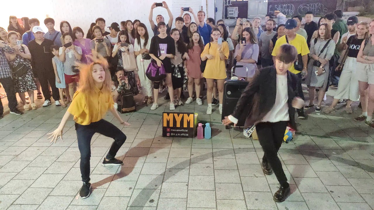 KIM HYOJIN. YU KAGAWA, FROM JAPAN. BTS 'BOY WITH LUV' COVER. FANTASTIC DUO. HONGDAE BUSKING.