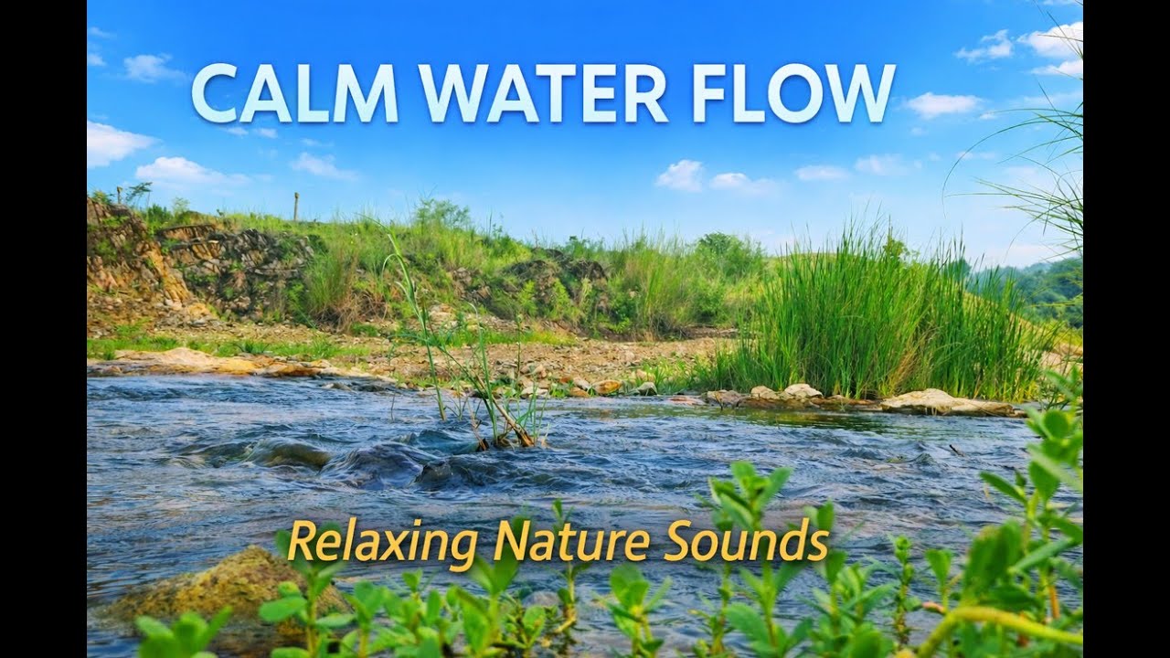 CALM WATER FLOW 🌊 Relaxing Nature Sound | Peaceful River Ambience for Sleep, Study & Relaxation