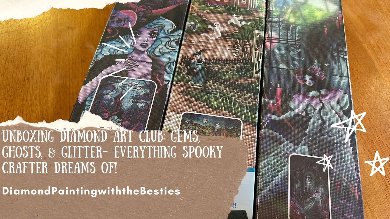 Жутковатая распаковка Diamond Art Club: 3 шт., полные блёсток и упырей! Схватите их, если осмелит...