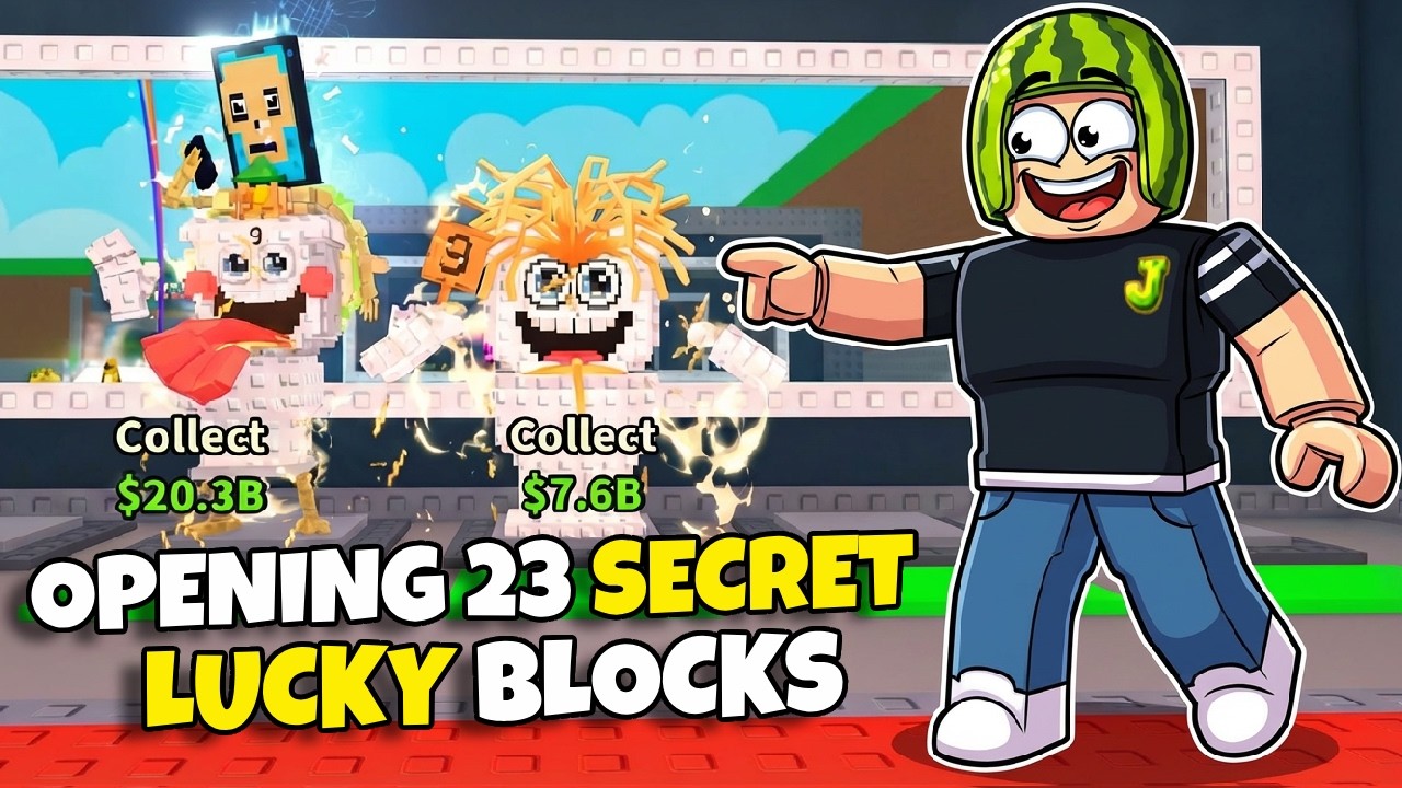 I Opened 23 SECRET LUCKY BLOCKS And Got This... (Roblox)