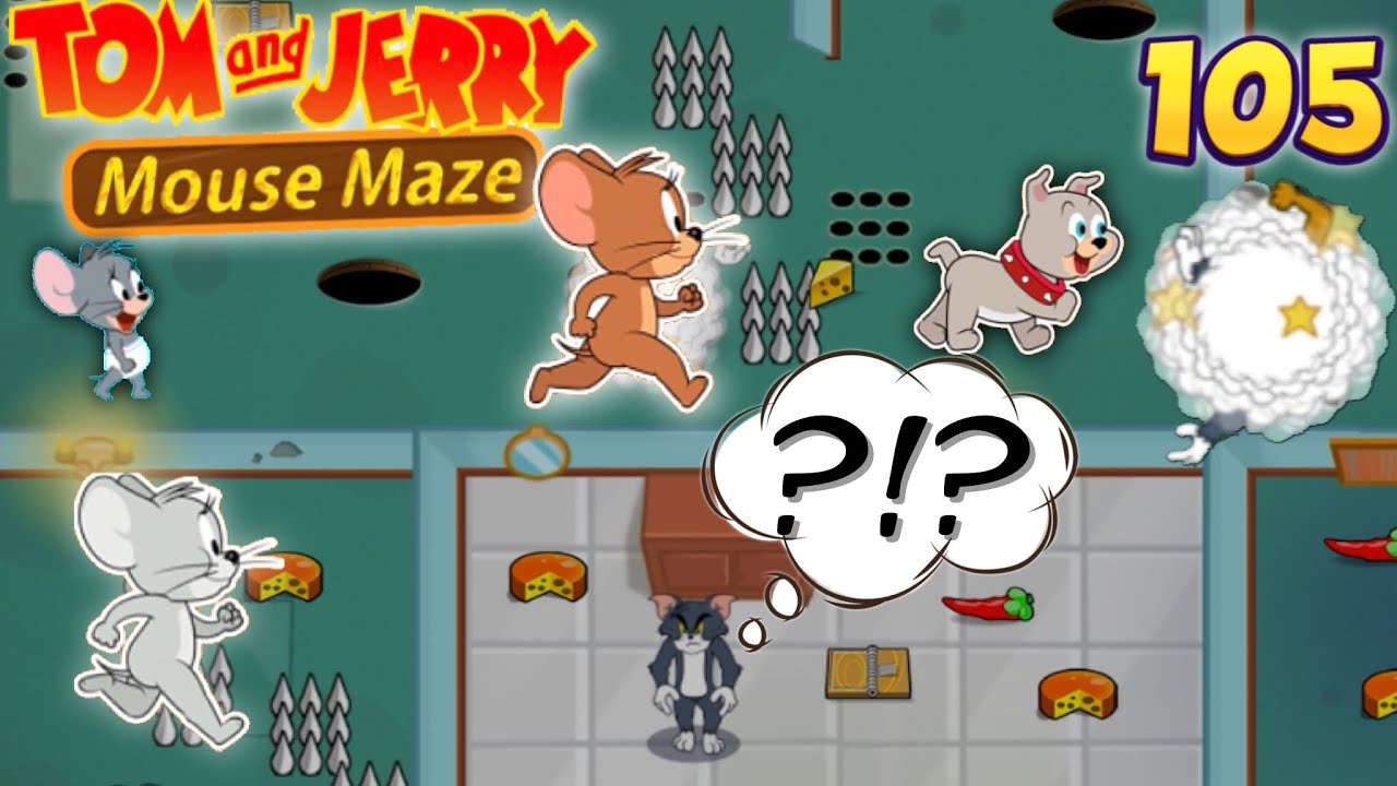 Tom and Jerry mouse maze 105 (to much spikes. Ghost Jerry, Nibbles, Tyke, Jerry)