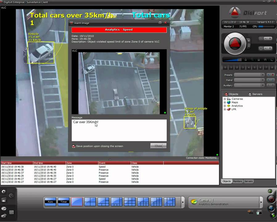 Digifort Advanced Analytics - Traffic management - Speed control