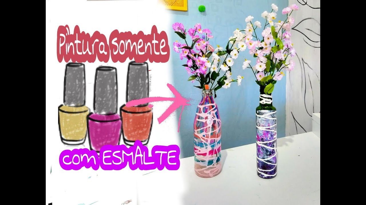 Como reaproveitar esmaltes velhos e garrafa de vidro #dolixoaoluxo #dacirabrandao