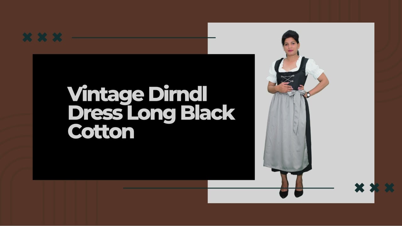Vintage German Long Maxi Dirndl Dress For Oktoberfest 2024