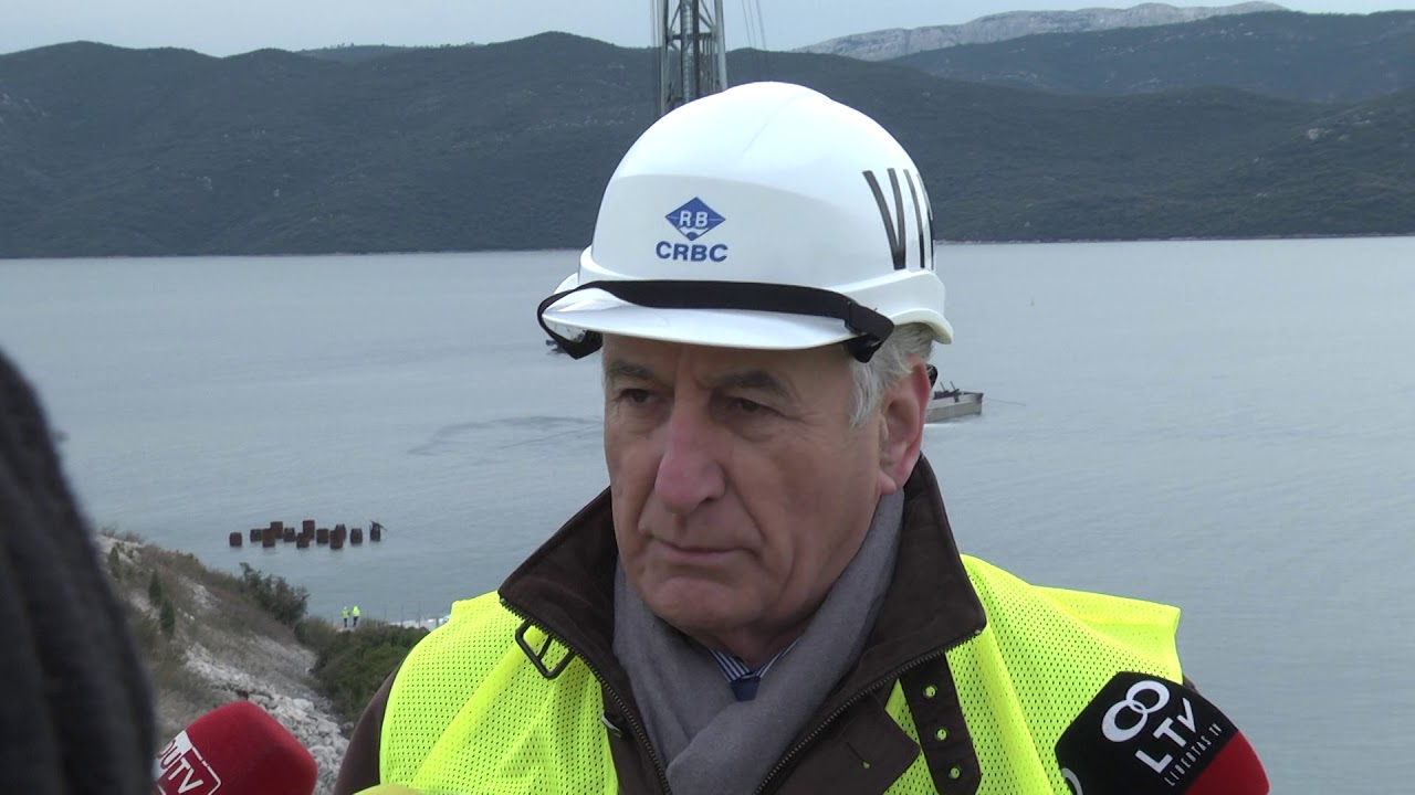 Polaganje prvog testnog pilota na gradilištu Pelješkog mosta