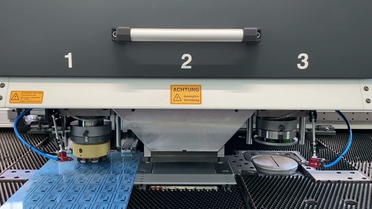 Metal Marker and Label punching on a Boschert TRI CNC Punching Machine