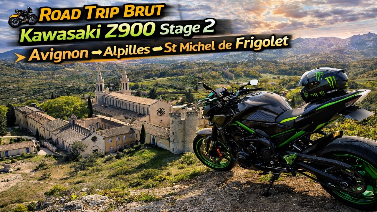 🏍️ Road Trip Brut Kawasaki Z900 Stage 2 | Avignon → Alpilles → St Michel de Frigolet