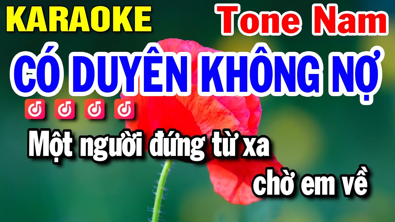 Có Duyên Không Nợ Karaoke Tone Nam ( NB3 HOÀI BẢO ) Rumba Nhạc Sống Dễ Hát