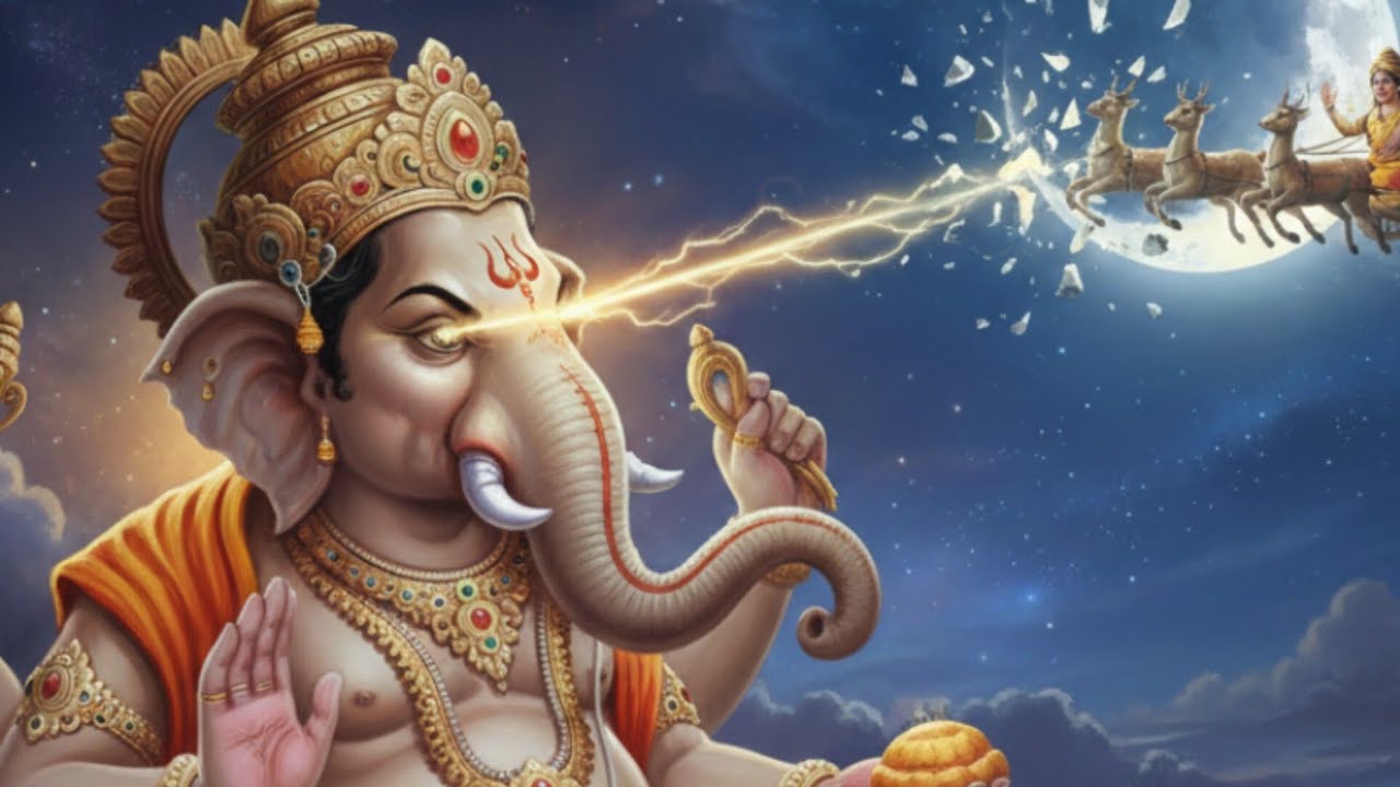 Ganeshji curses Chandra मजाक और माफीकी कहानी Moon F/H Parents first Kids next Krishna gaglani @ 1409