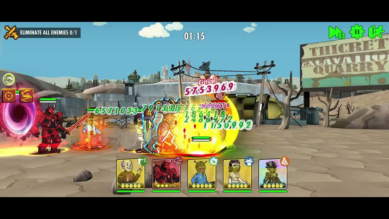 Fallout shelter online - Rescue Boss -  1-kill AUTO SKILL!