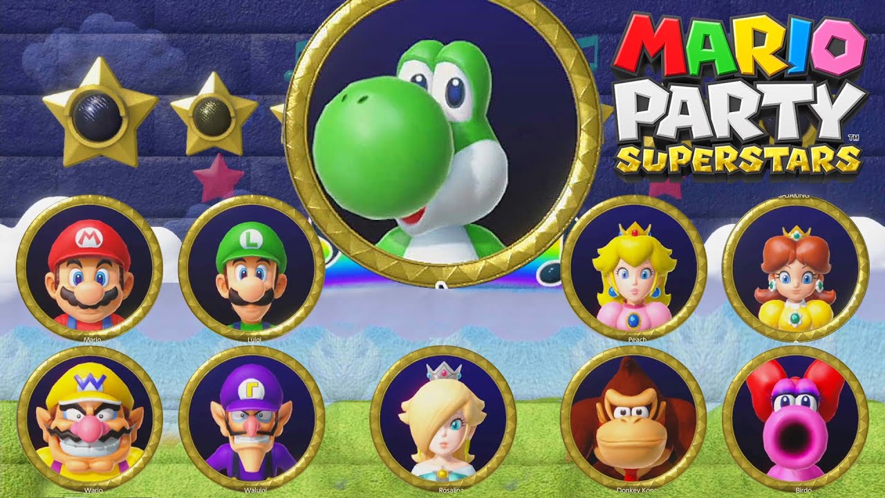mario party superstars Look Away Yoshi vs All characters