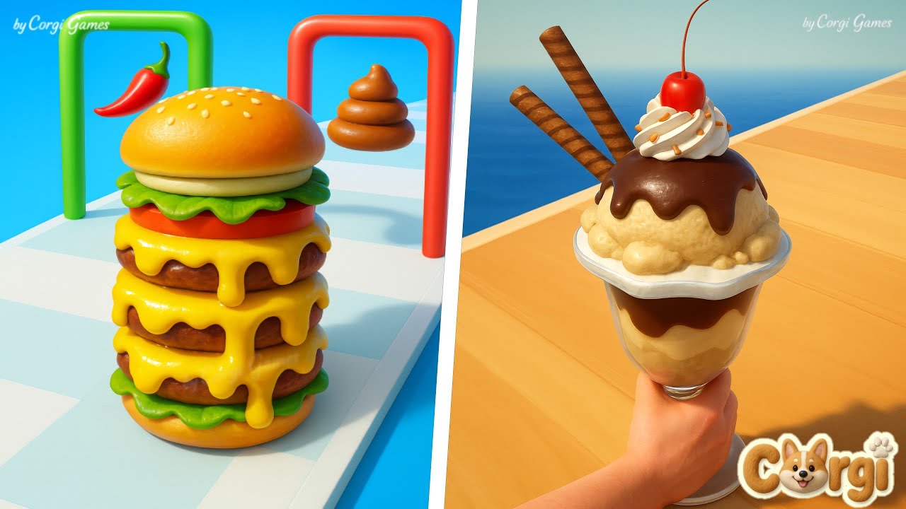 Burger Master 🆚 IceCream Stack - All Levels Satisfying Walkthrough Gameplay
