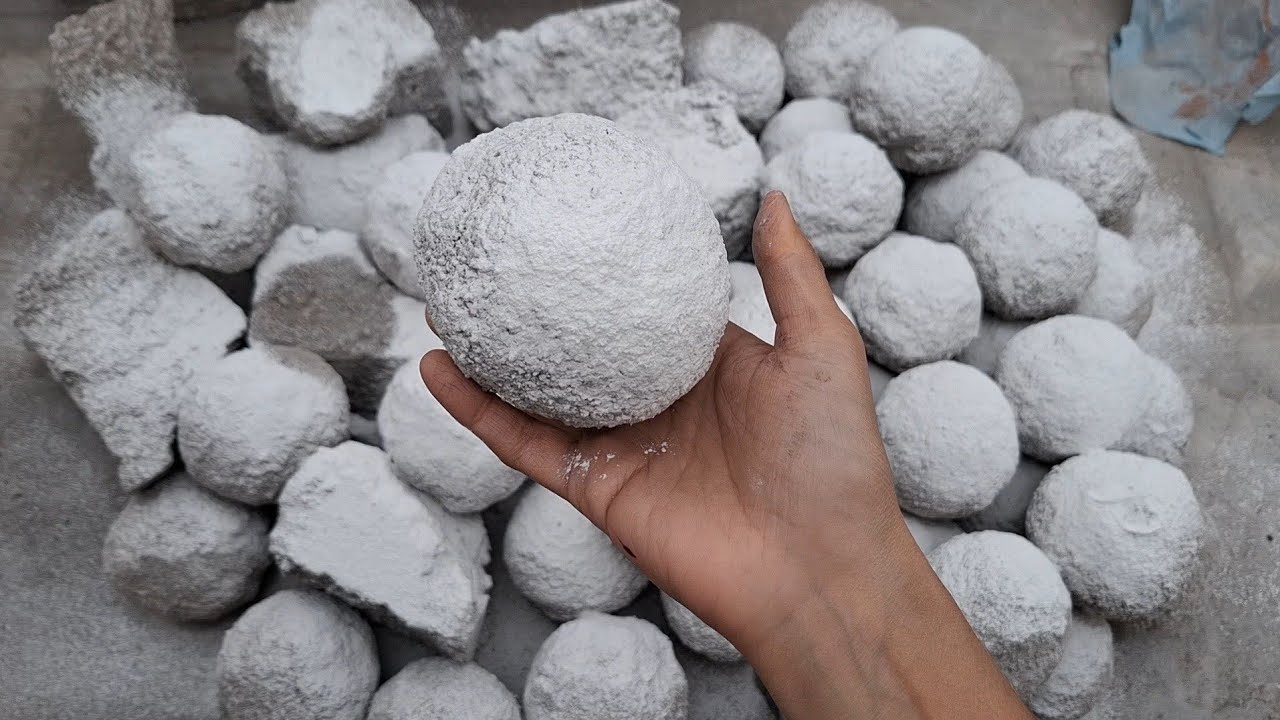New video Reuse Cement ball&chunks full dry floor crumbling ❤️