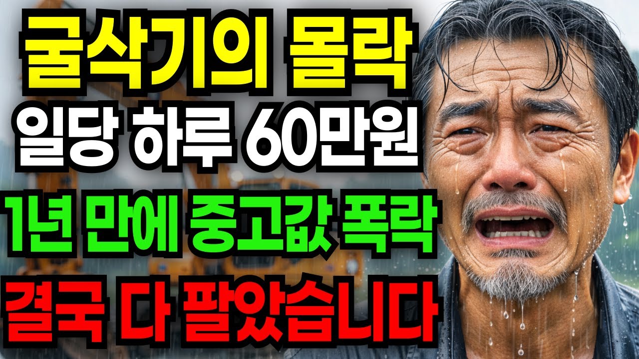굴삭기의 몰락 일당이 하루 60만원이라더니 1년 만에 중고값 폭락에 결국 모두 다 팔았습니다.