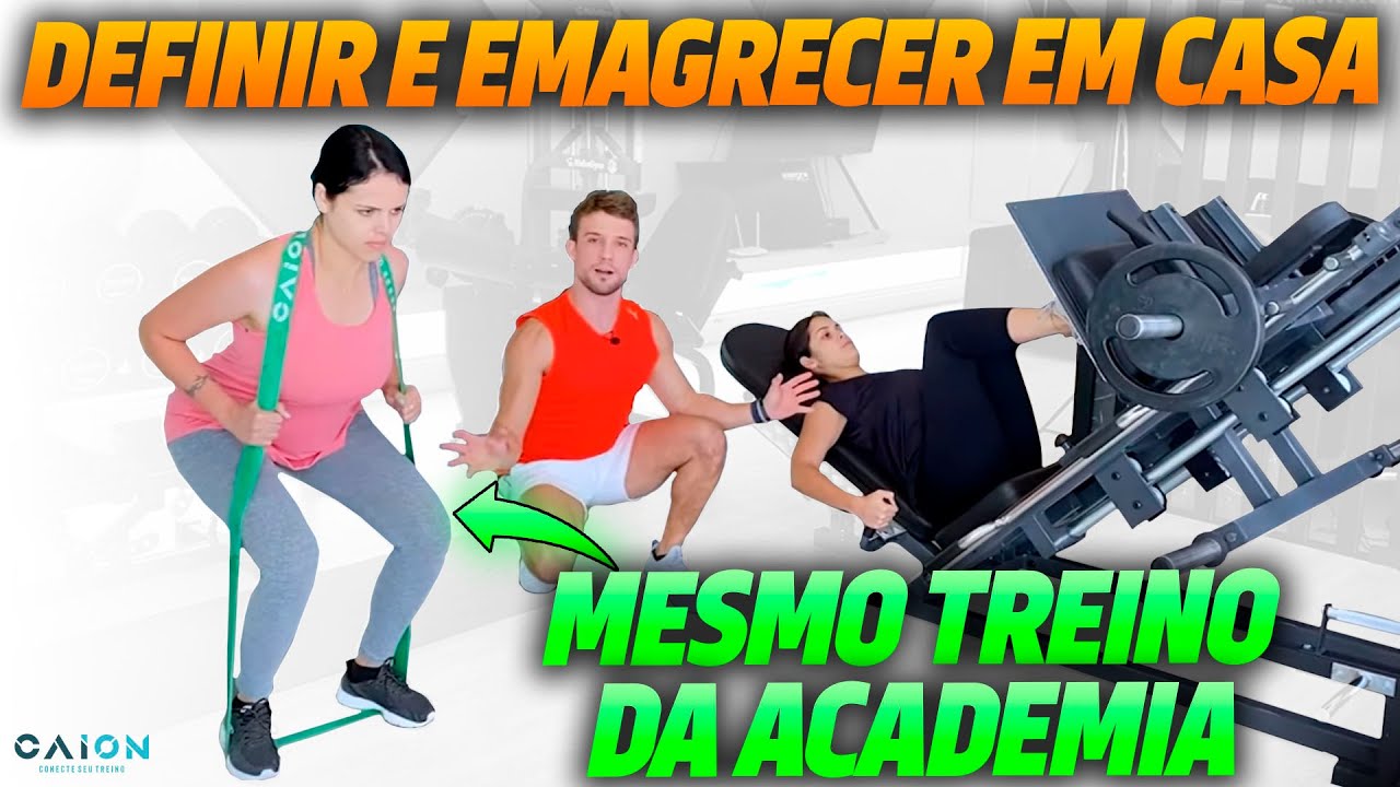 Como definir e ganhar massa magra treinando em casa | Mesmos exercícios da academia usando elásticos