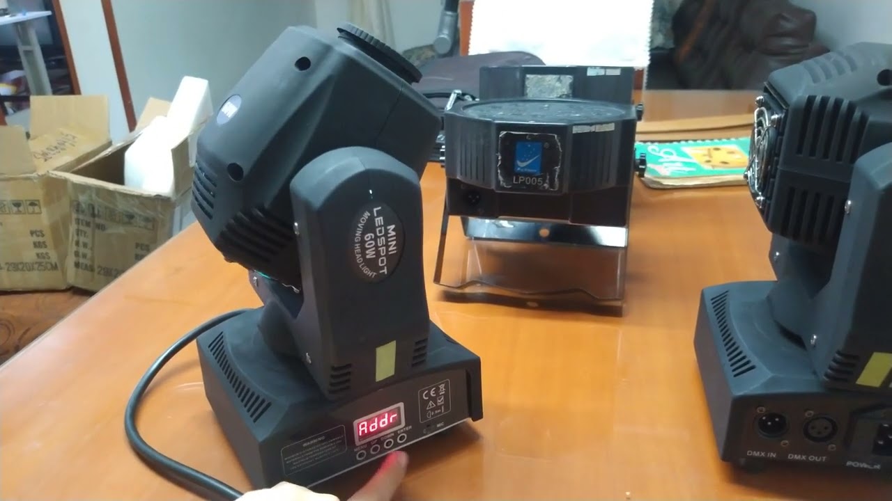 Cabezas Móviles Mini spot 60w funciones y conexión sin dmx