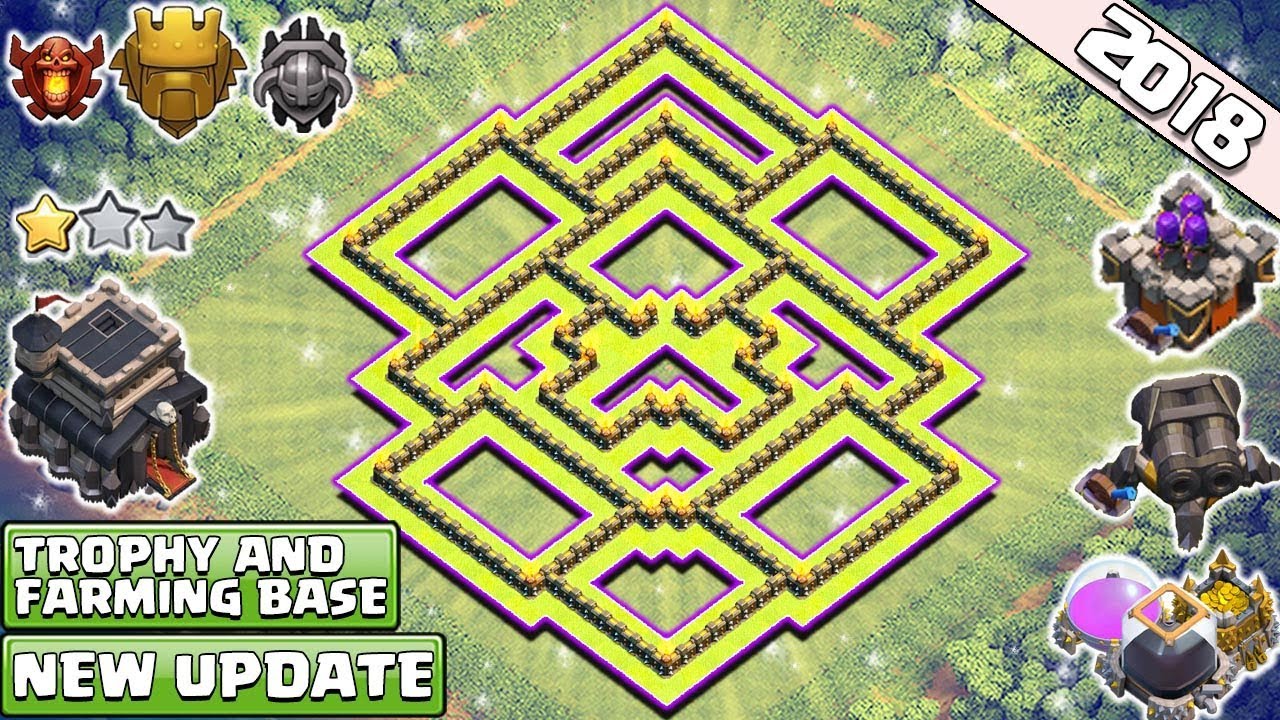 NEW 'BEST' Town Hall 9 Base Design 2018 &diams; TH9 Trophy and Farming Base 2018 - Clash of Clans