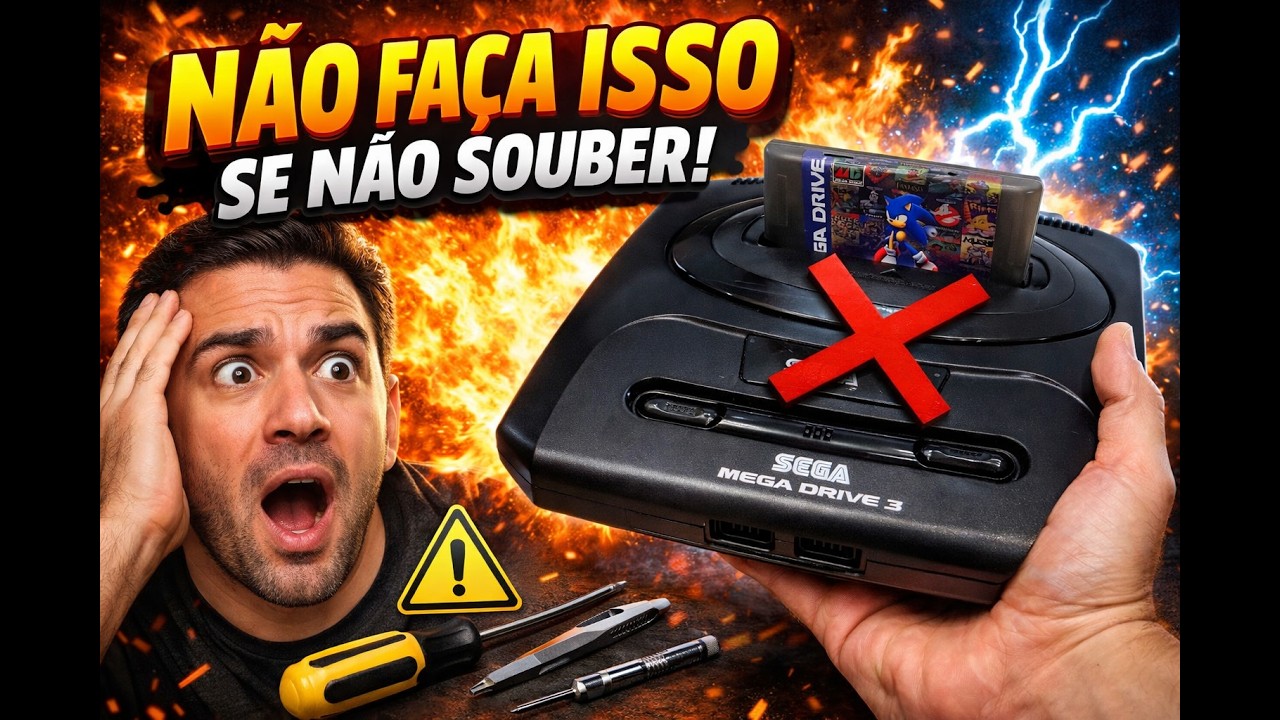 🎮SEGA Mega Drive 3: Revisão de Capacitores + Lavagem da Placa