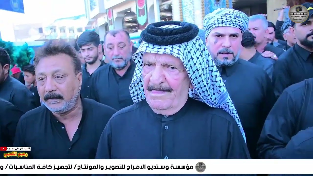 موكب الامام الحسن ( ع ) بقيادة الأمير خالد جبر العلي الكعبي في كربلاء المقدسة تصوير رحيم لكعبي