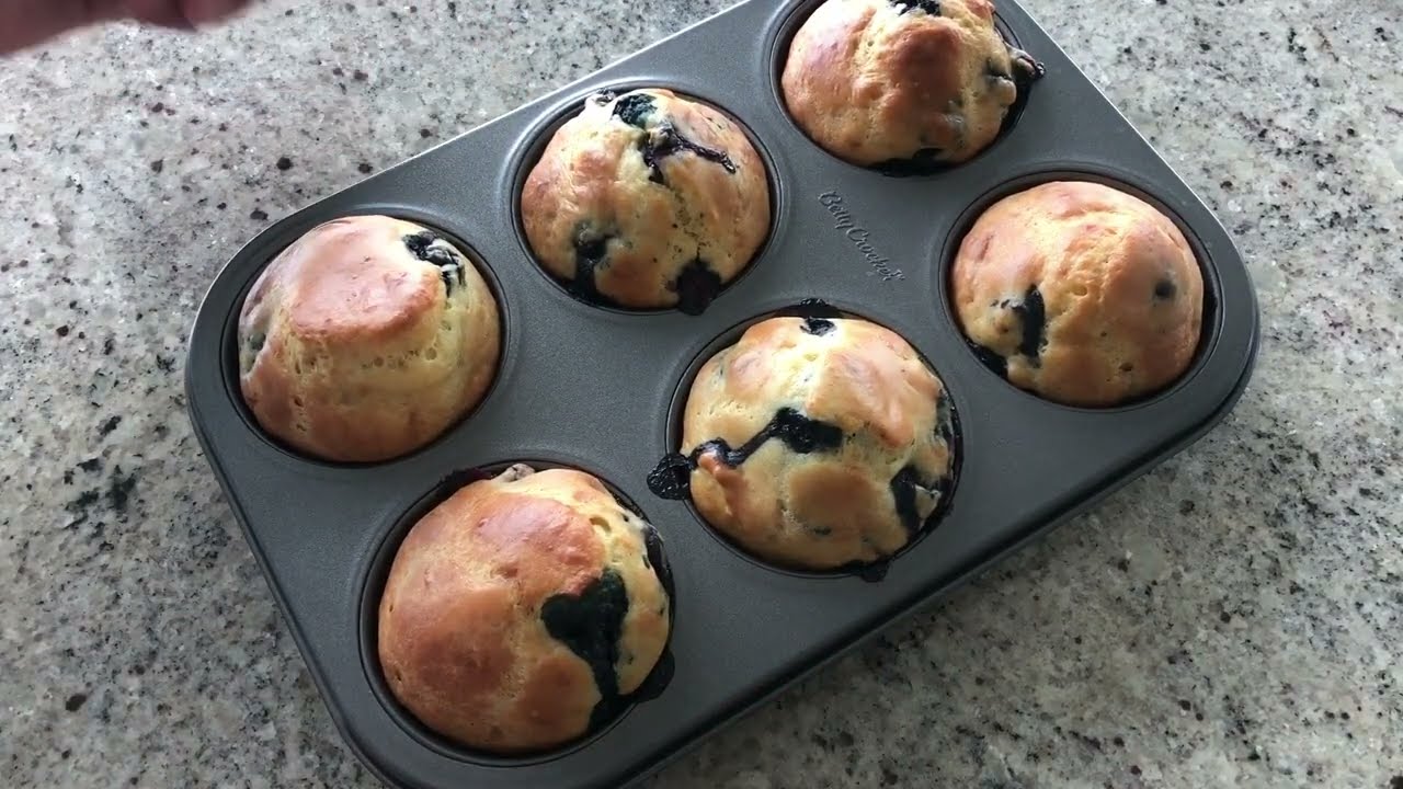 VERY Simple and Healthy Blueberry Yogurt Muffins (2 Steps Only!)