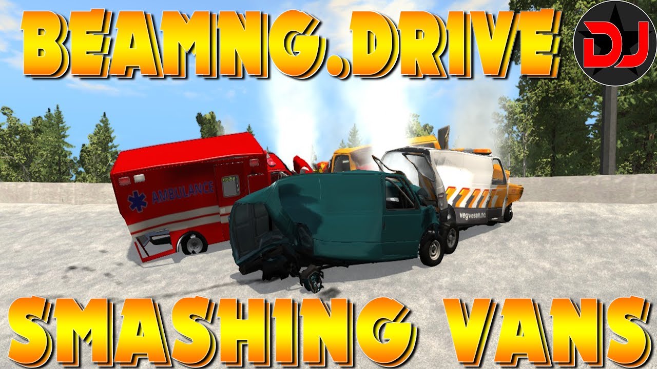 BeamNG.Drive Crashing Vans on a OVAL!