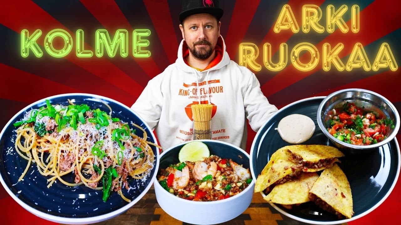 3 Maukasta Arkiruokaa Jotka Valmistuvat Noin 10 minuutissa! 🌮 🍝 🍚