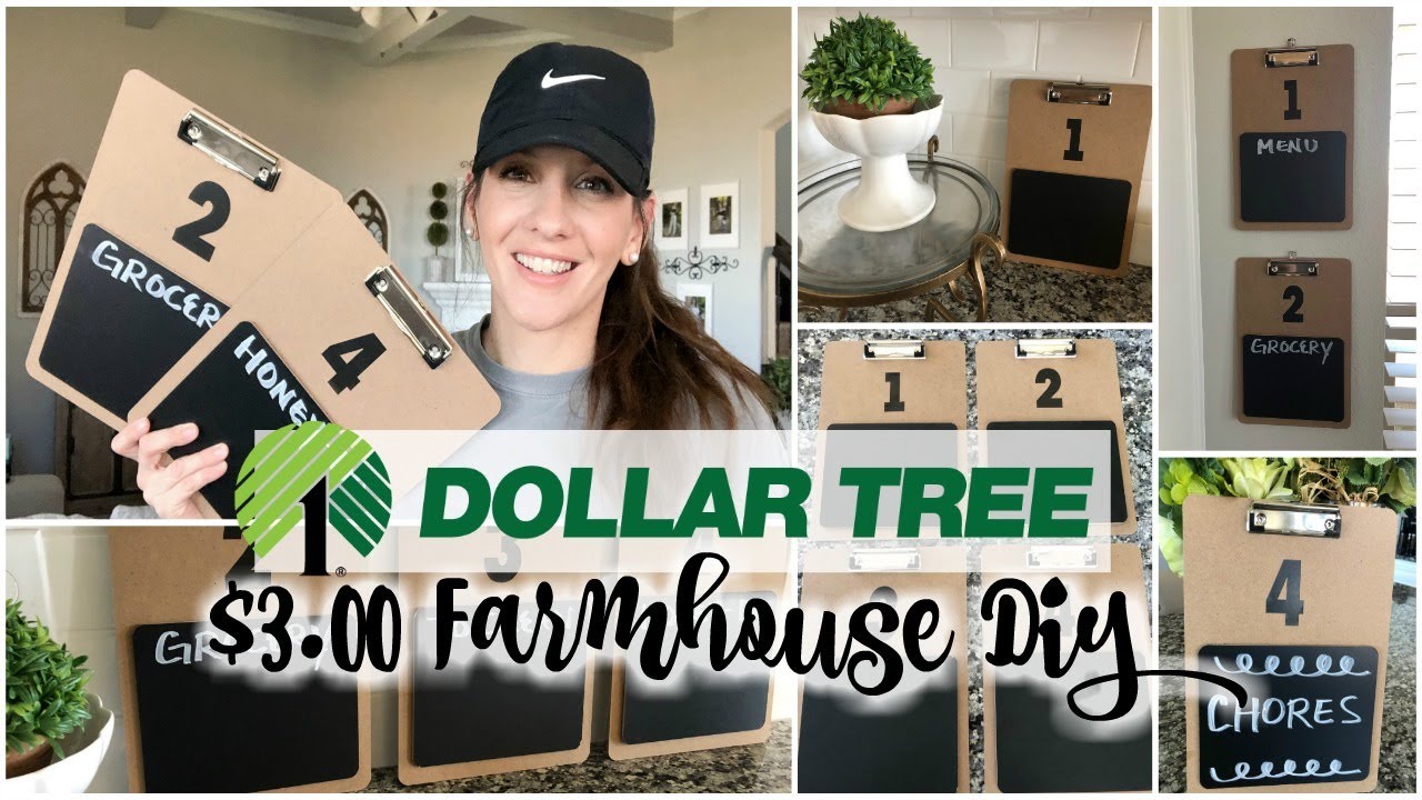 📋 DIY DOLLAR TREE MAKEOVER | FARMHOUSE CHALKBOARD CLIPBOARD