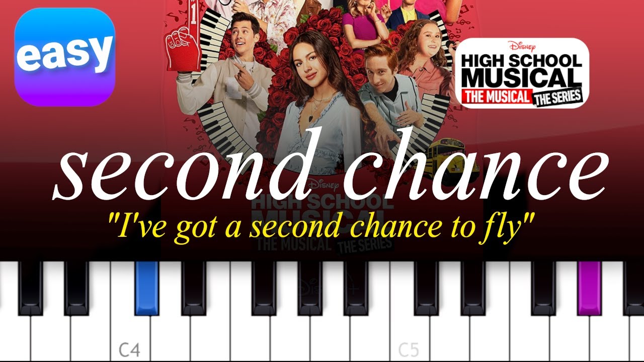 HSMTSTS, Olivia Rodrigo, Joshua Bassett & ... - Second Chance  EASY PIANO TUTORIAL