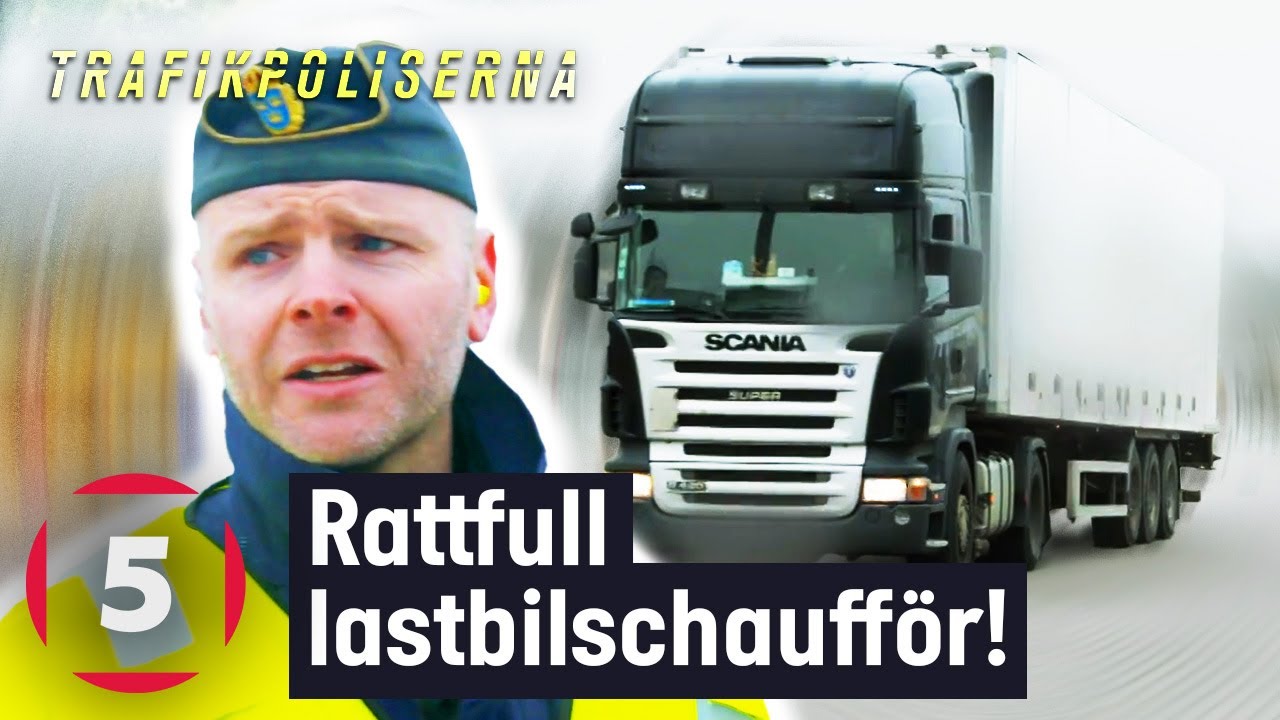 Polisen stoppar rattfull lastbilschaufför! | Trafikpoliserna | Kanal 5 Sverige