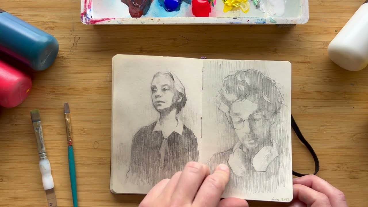 Sketchbook tour - drawings and paintings from my Fall 2022 sketchbook
