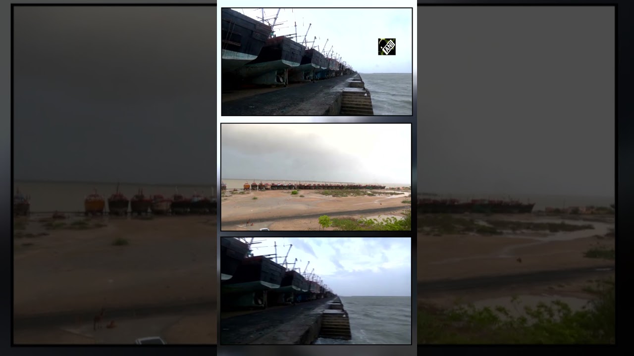 Several boats parked at Jakhau Port as Cyclone &lsquo;Biparjoy&rsquo; intensifies