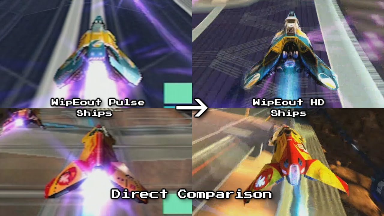 WipEout Pulse vs WipEout HD Ships Comparison