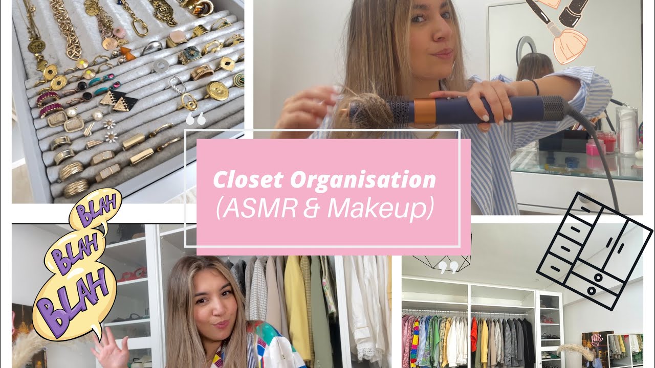 My closet room organisation + Asmr & Makeup 💕🍭  رتبت غرفتي الجديدة 🌼