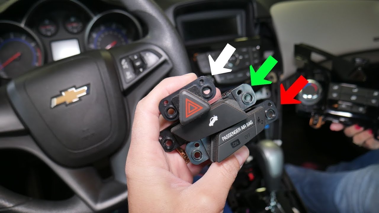 CHEVROLET CRUZE AIRBAG LIGHT SWITCH, TRUNK RELEASE SWITCH, HAZARD LIGHTS SWITCH REMOVAL REPLACEMENT