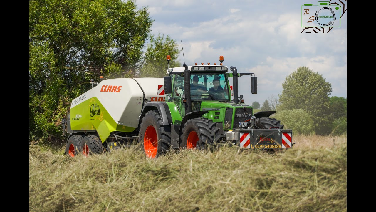 Fendt 824 Favorit presst Quaderballen/ Claas Quadrant 3200FC/ Heuernte 2022