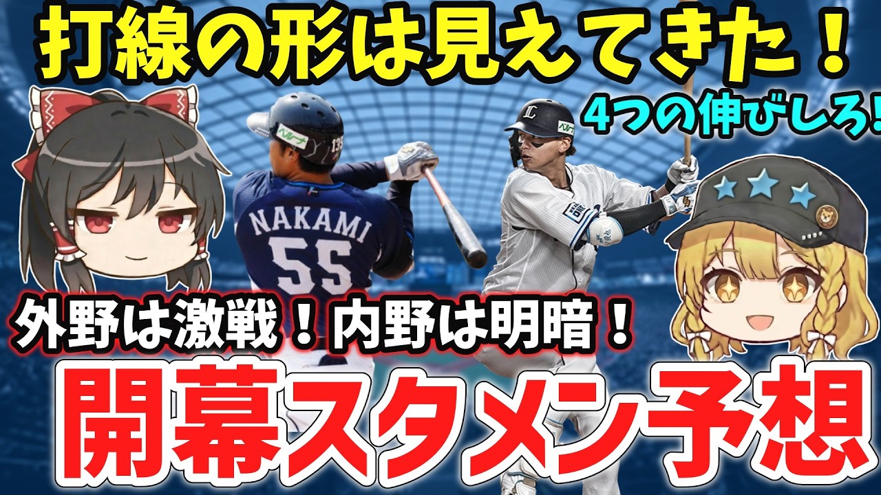 【開幕スタメン予想】打線の形が見えてきた！外野は激戦、内野は明暗…捕手は課題山積！？【西武ゆっくり解説】