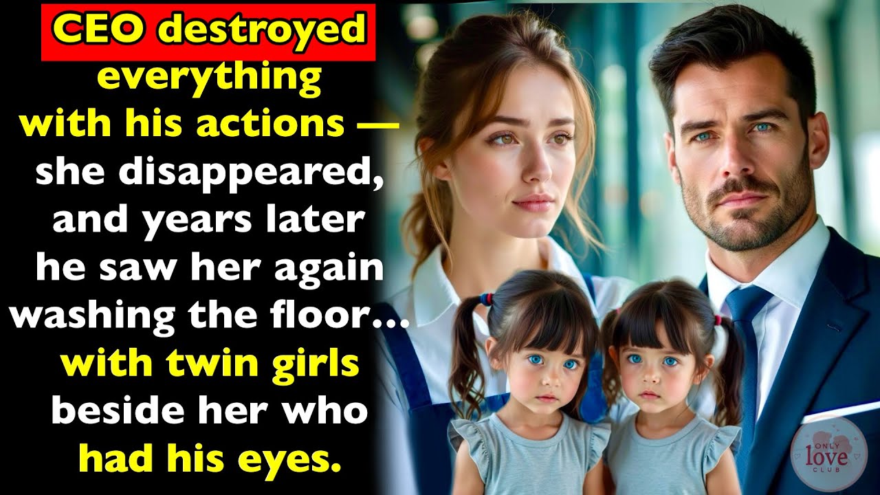 She disappeared after CEO’s actions, some time later he saw her washing floor with twins beside her…