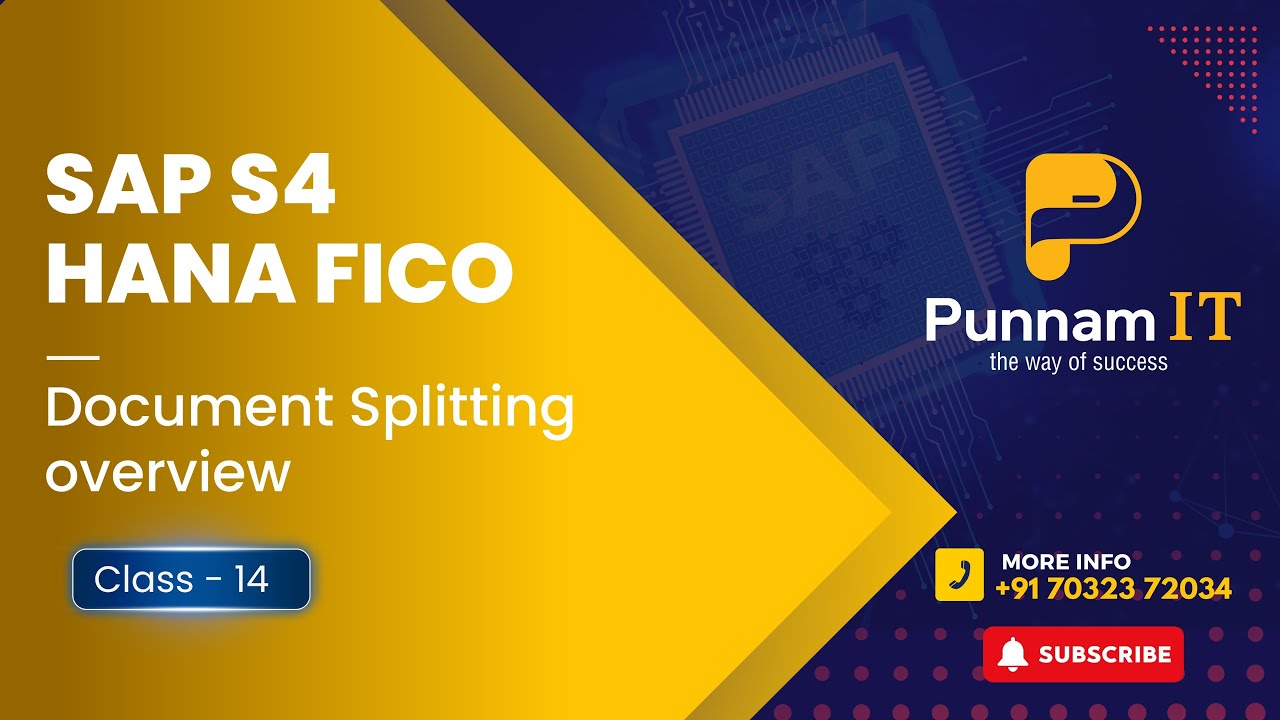 SAP S4 HANA FICO CLASS 14 || SAP S4 HANA Document Splitting