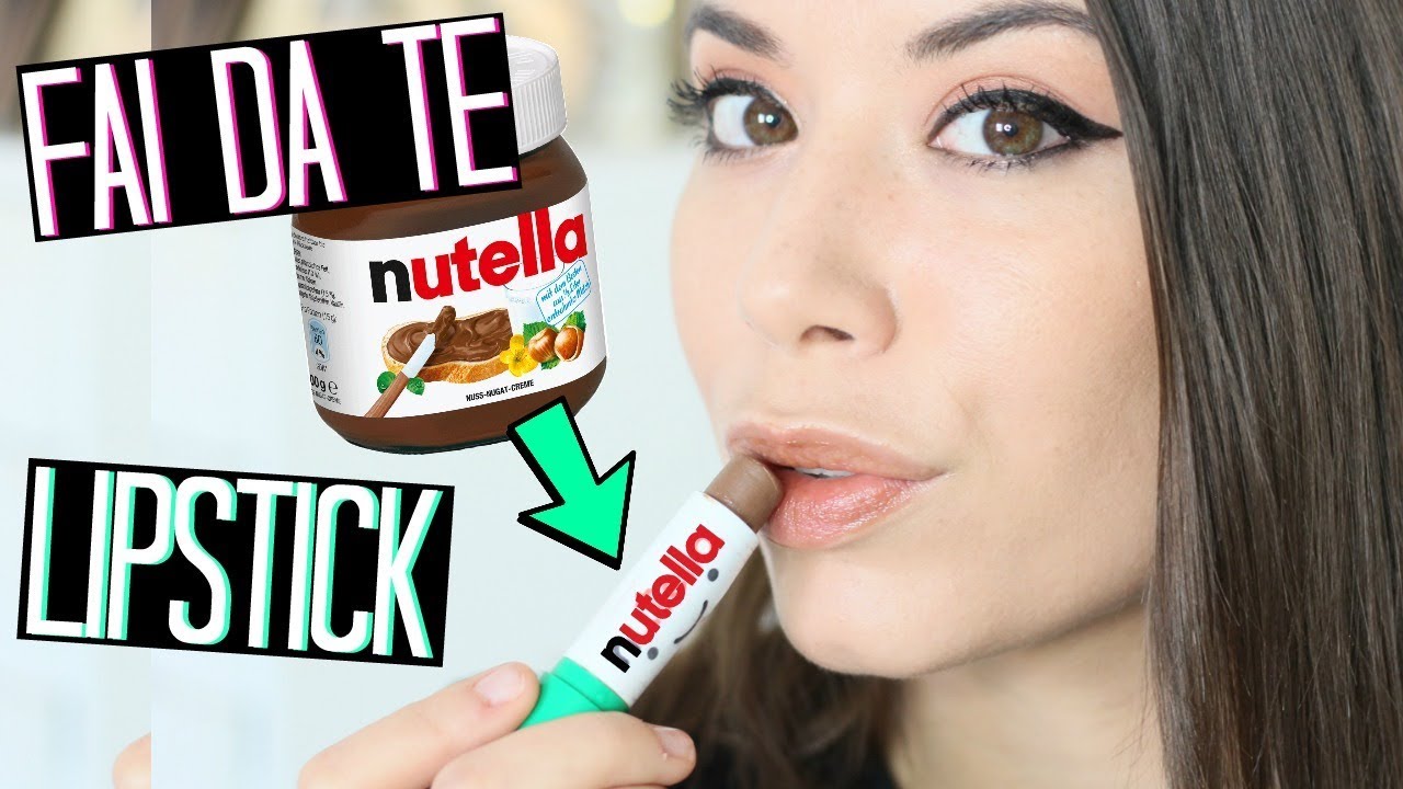 NUTELLA LIPSTICK FAI DA TE COMMESTIBILE | DIY FACILISSIMO E BUONISSIMO!!! | Adriana Spink