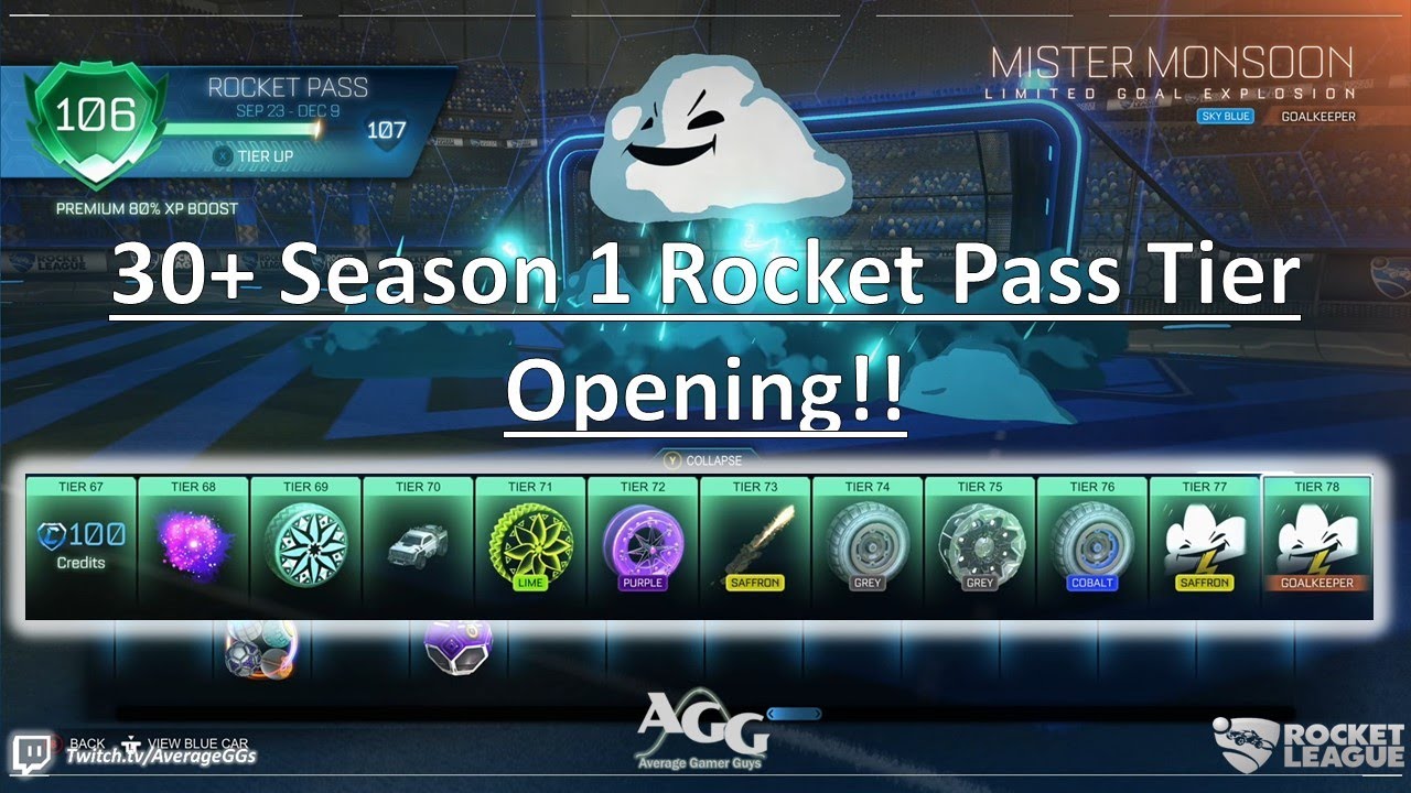 Открытие 30+ уровней Rocket Pass 1-го сезона!! [Rocket League]