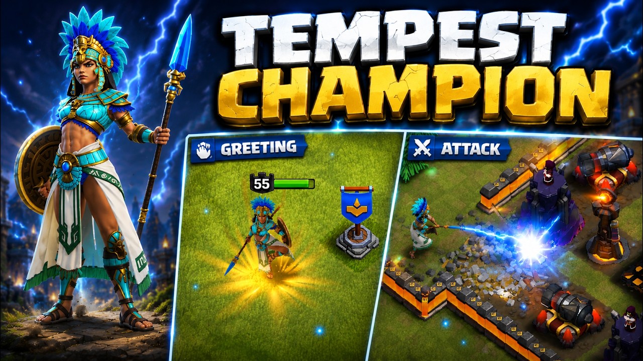 Tempest Champion Skin Animation in Clash of Clans | Tempest Champion Skin Review