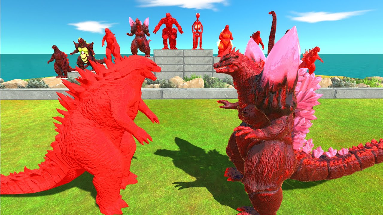 Red Godzilla Battle | Who is The Strongest? - Animal Revolt Battle Simulator