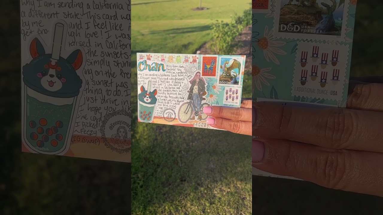 Walked to the mailbox during golden hour 🌞✨ #cozyhobby #postcrossing #postcard  #aesthetic