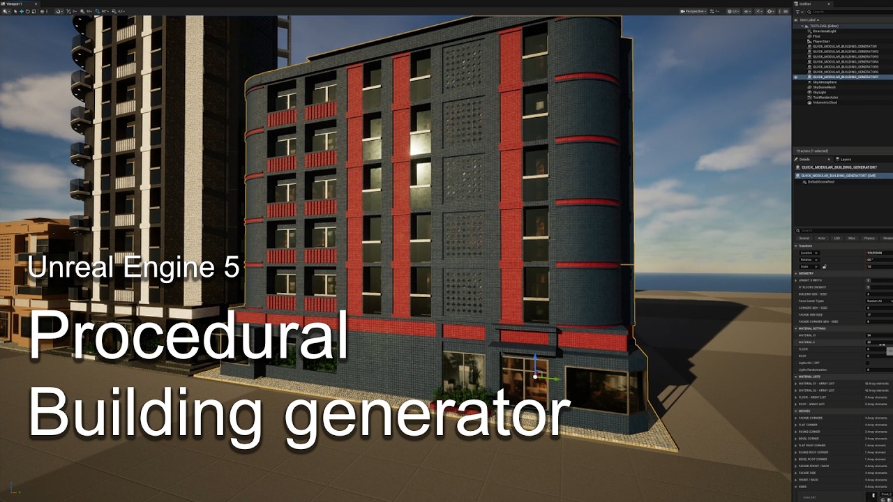 Amazing Procedural building generator for Unreal 5!!!